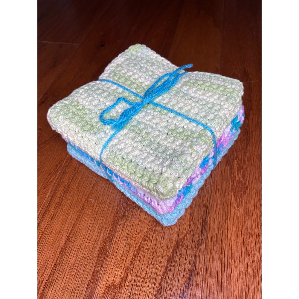 Set of‎ 3 Handmade Crochet Washcloths